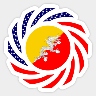 Bhutanese American Multinational Patriot Flag Series Sticker